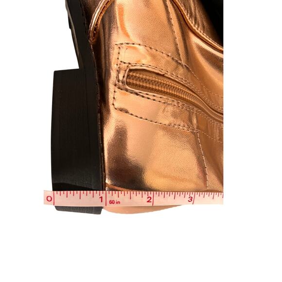 Rose Gold Metallic Knee High Riding Boots Sz 8 1/2 - Picture 12 of 13